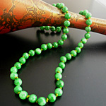 メランジュ、緑系ミックスカラー翡翠珠を使ったシンプルネックレス