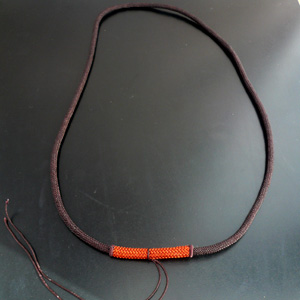 茶丸編みのアクセントネックレス紐