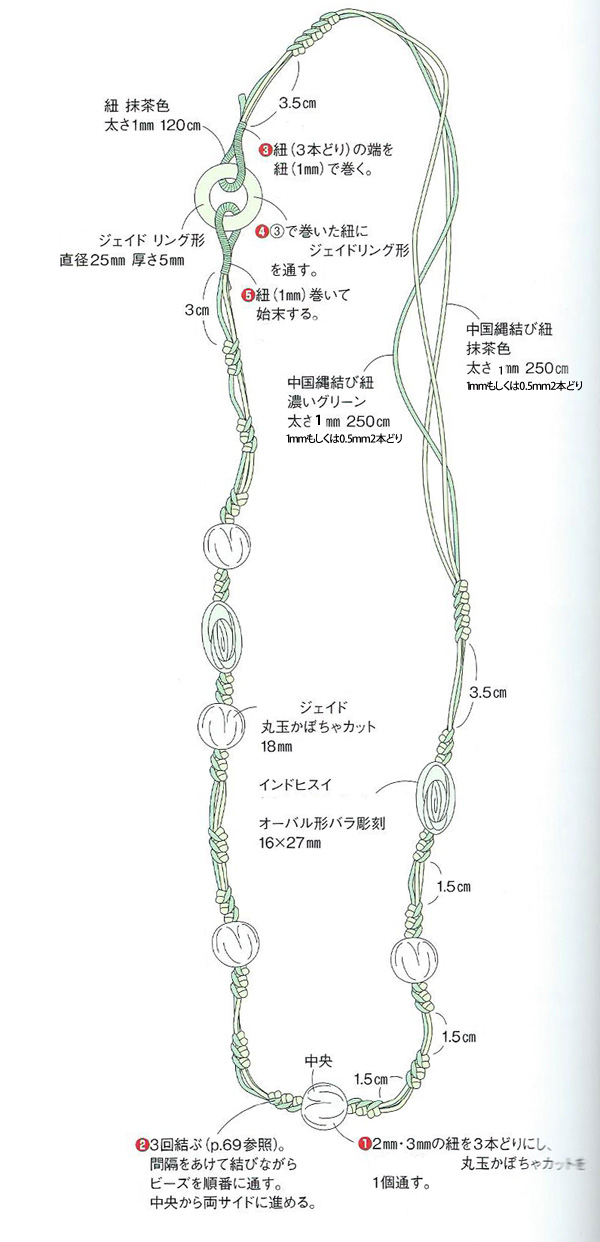 中国結び・ネックレスを作るレシピ