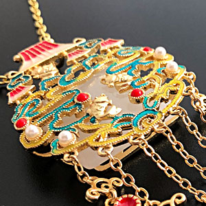 豪華七宝と翡翠ネックレス